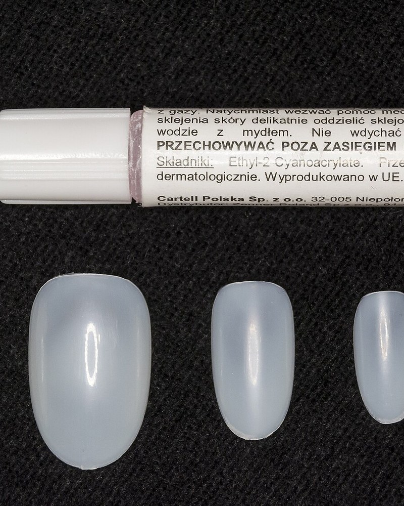Clear Almond Nail Tips with Glue