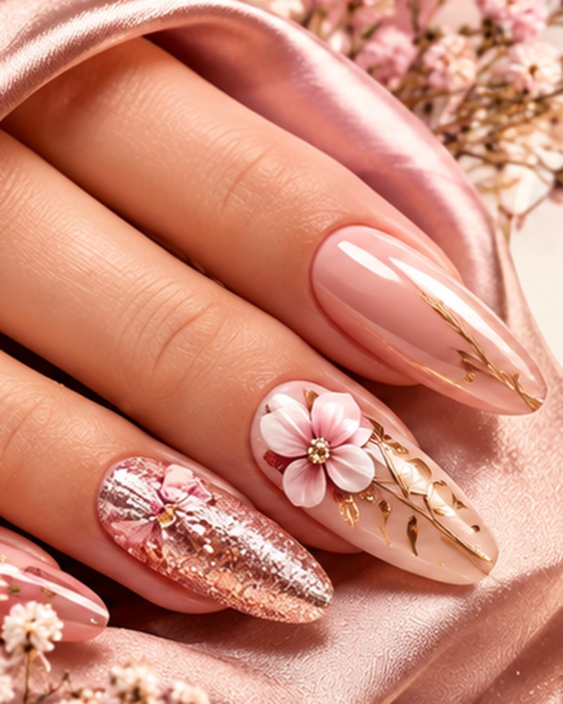 Rose Petal Almond Press-Ons